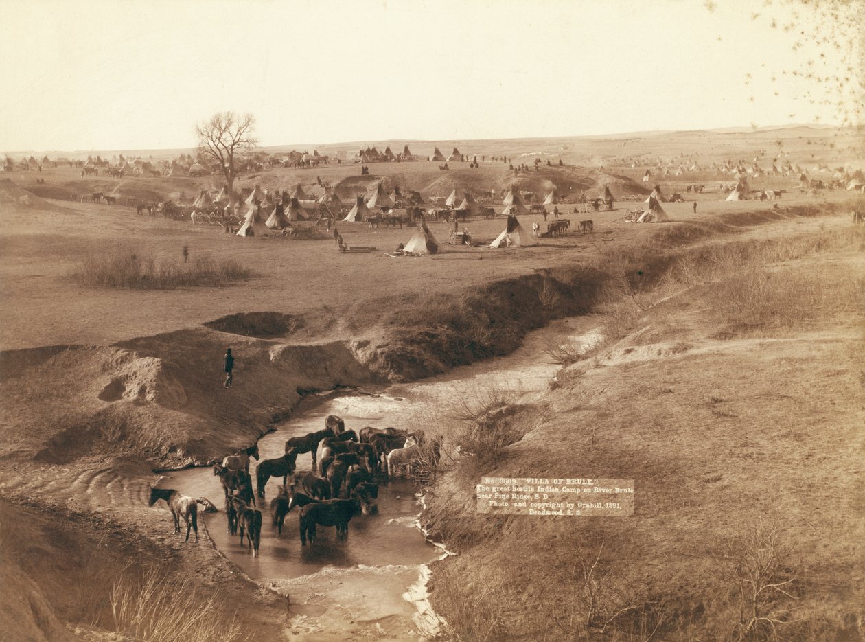 A nagy ellenséges indián tábor a Brule folyónál, Pine Ridge közelében alkotó: John C. H. Grabill