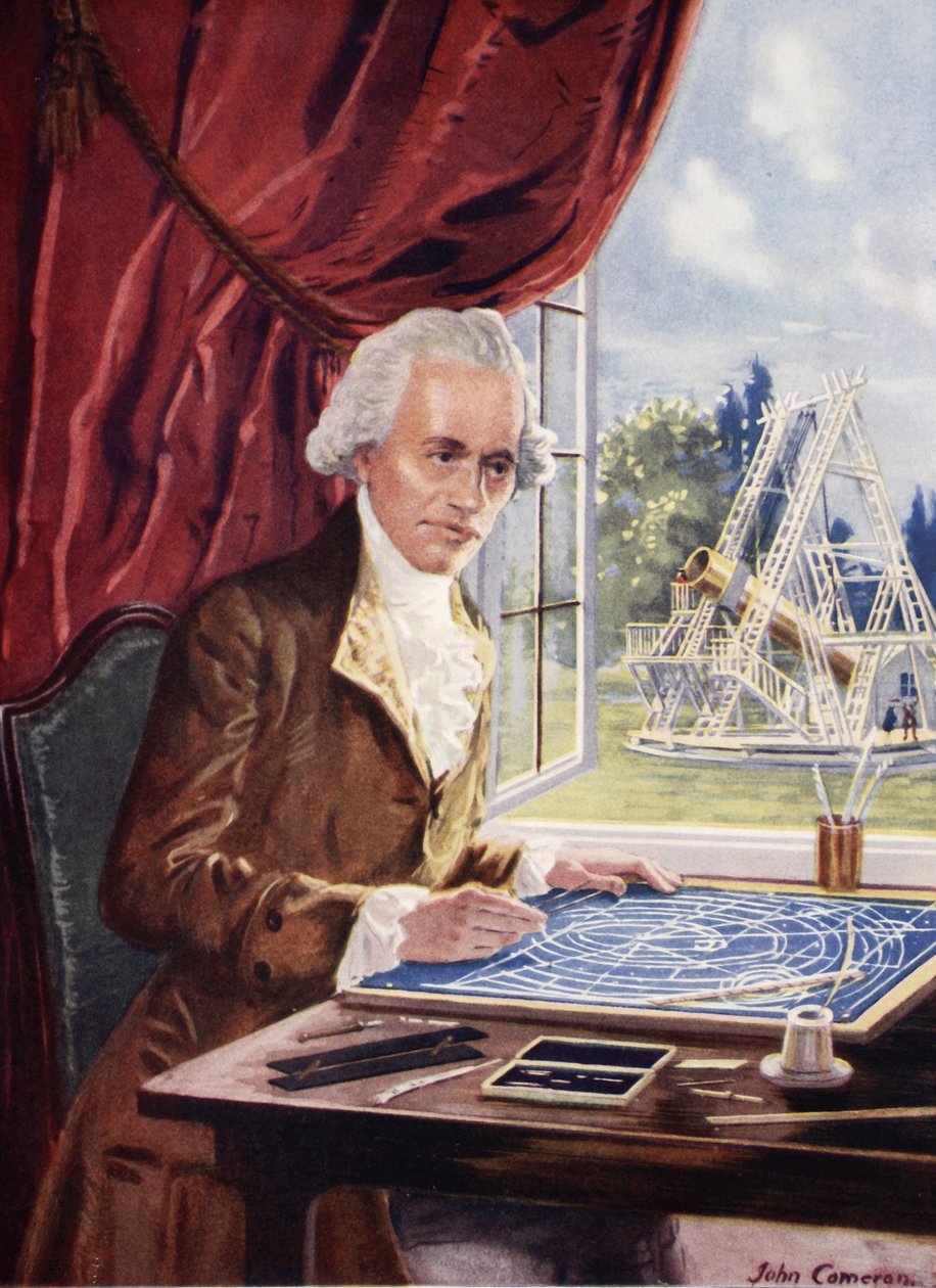 William Herschel a sloughi Observatory House-ban dolgozik alkotó: John Cameron