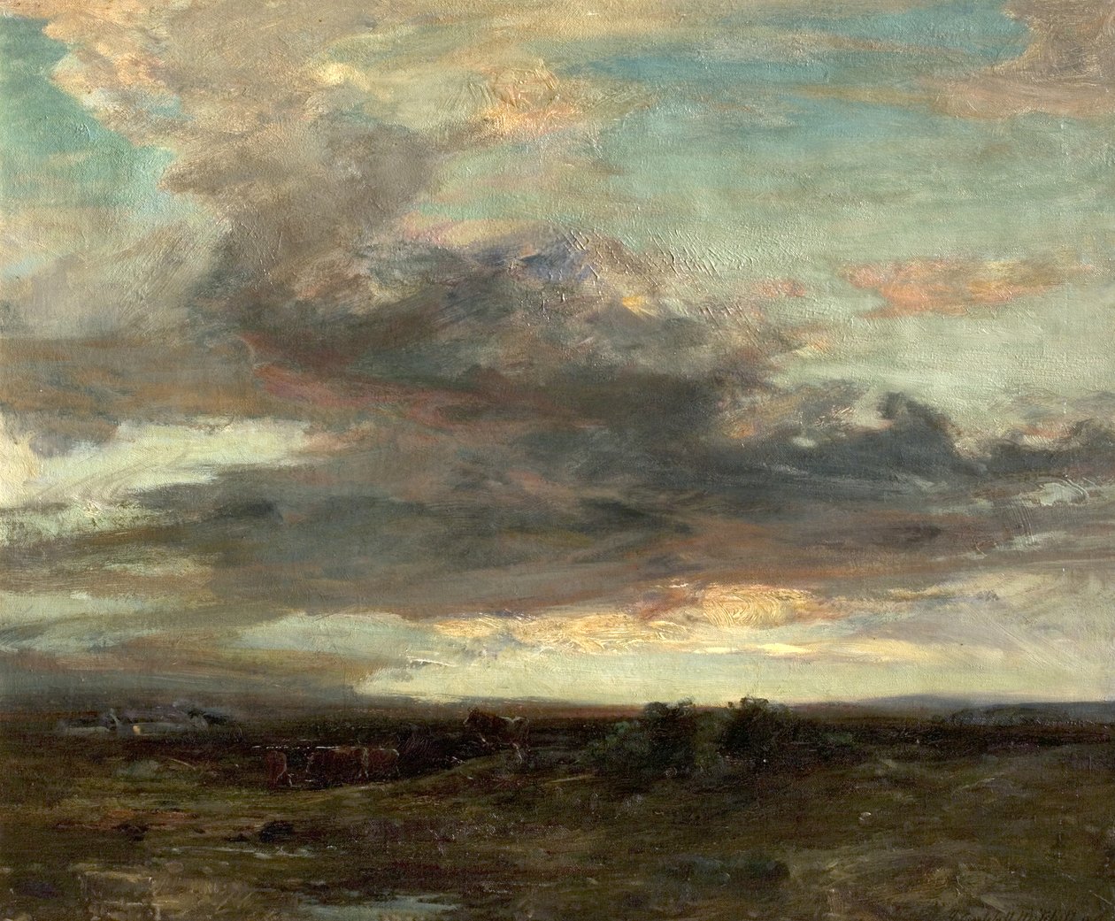 Az Argyllshire Moor, Skócia, naplemente, 1907 alkotó: John Campbell Mitchell