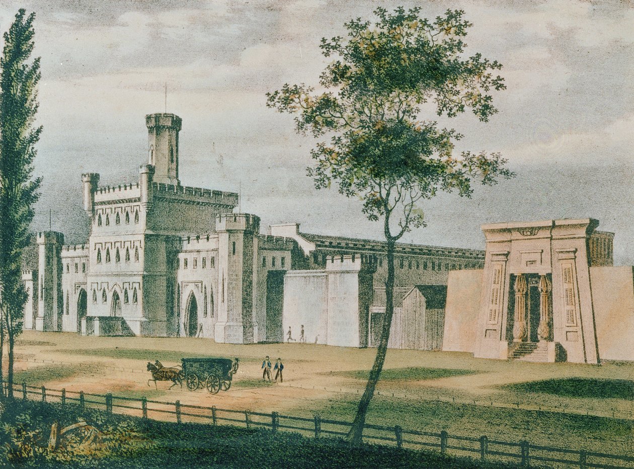 Moyamensing börtön, Philadelphia, 1840 alkotó: John Caspar Wild