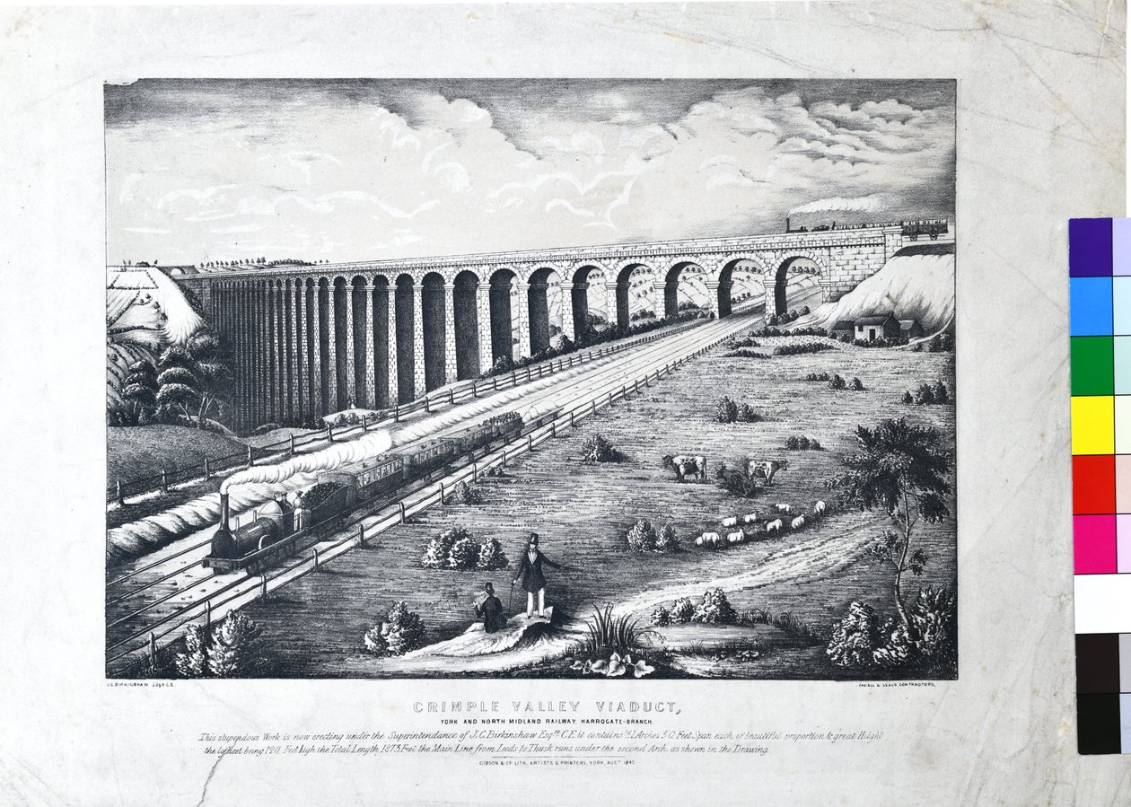 Crimple Valley Viadukt, York és North Midland Railway. Harrogate Branch alkotó: John Cass Birkinshaw