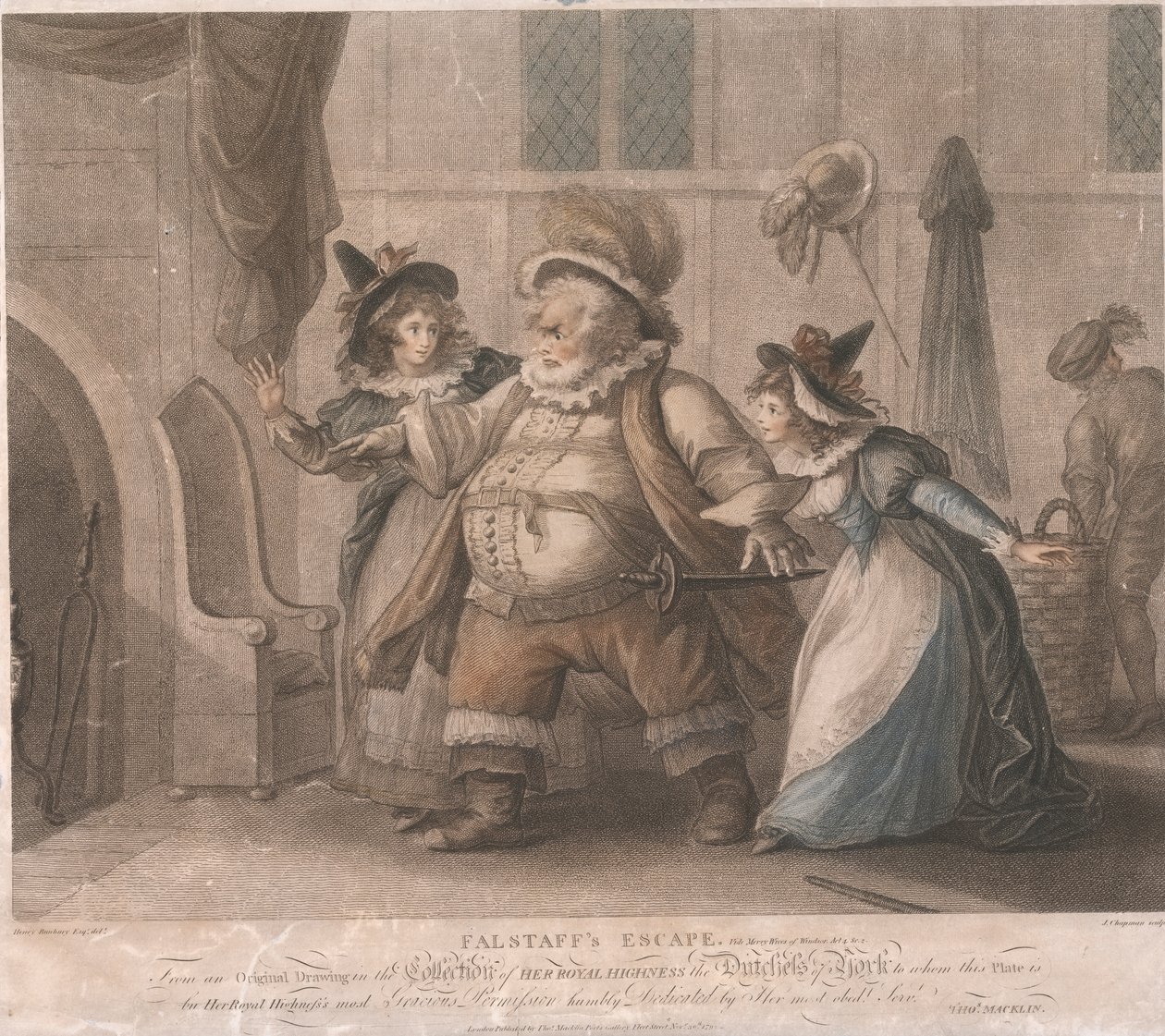 Falstaff szökése – „The Merry Wives of Windsor”, IV. felvonás, II. jelenet alkotó: John Chapman