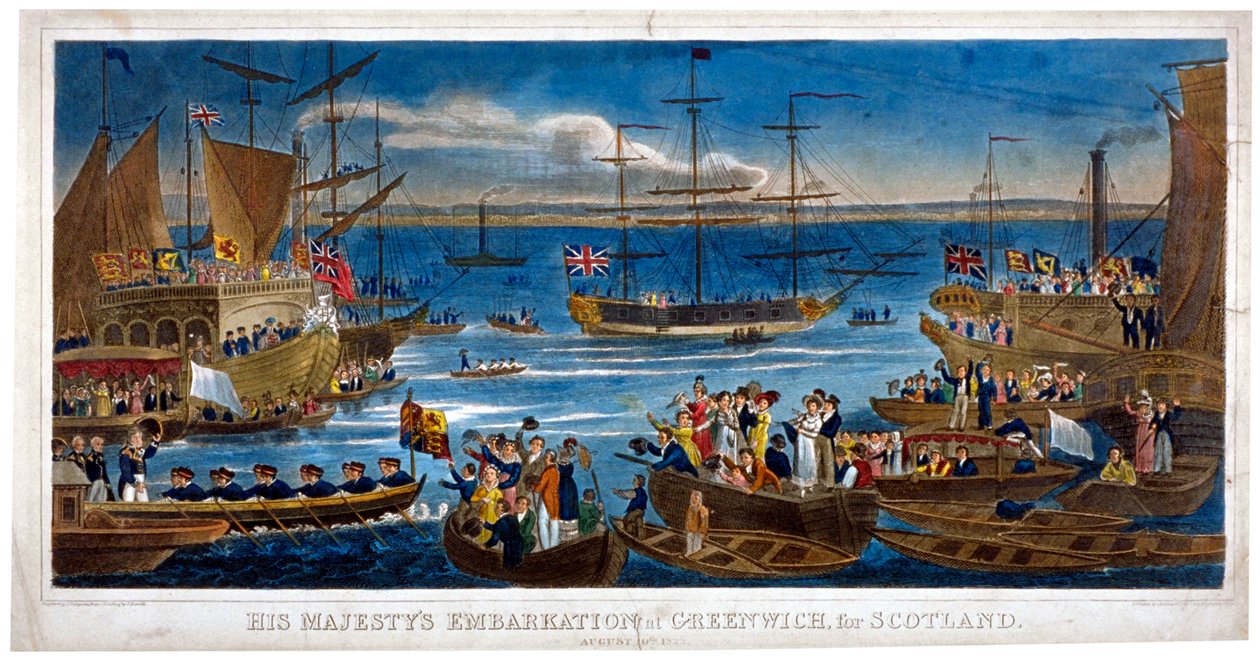 „Őfelsége beszállása Greenwichben, Skóciában, 1822. alkotó: John Chapman