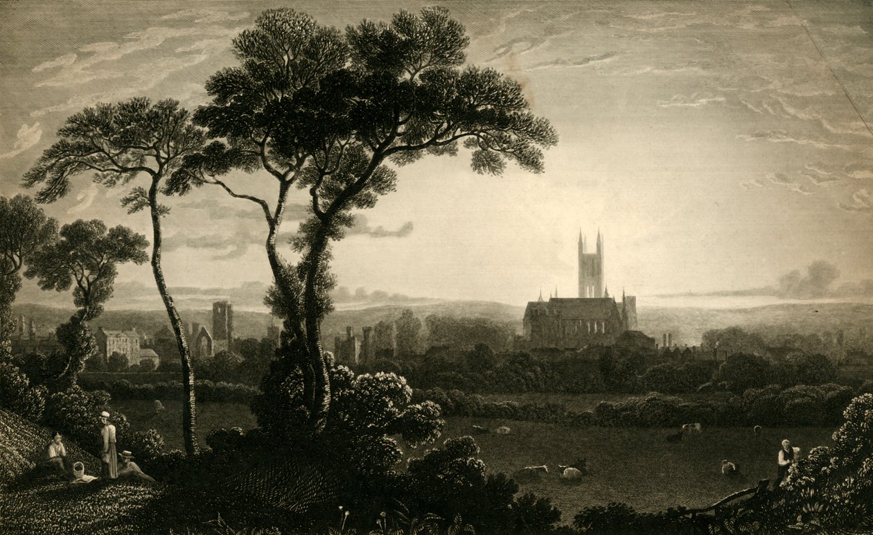 "Canterbury városának keleti képe", 1837. alkotó: John Charles Varrall
