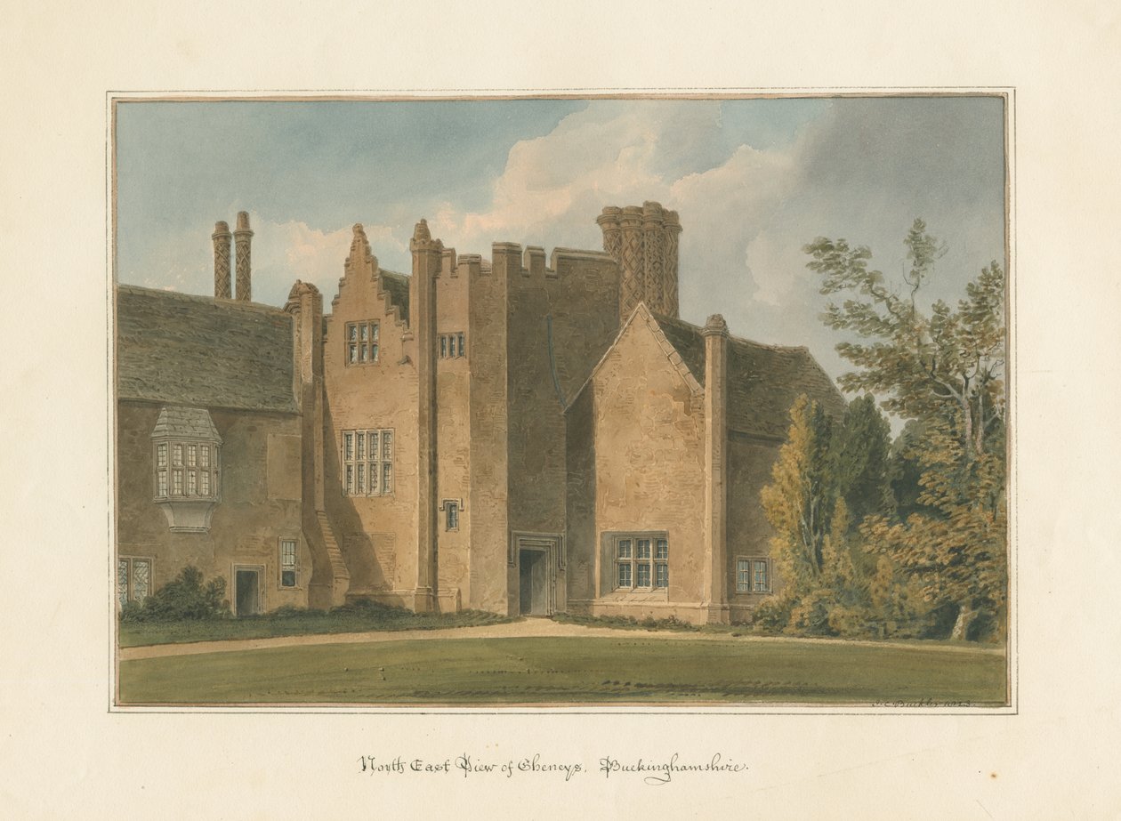 Buckinghamshire – Chenies Hall, 1823 alkotó: John Chessell Buckler