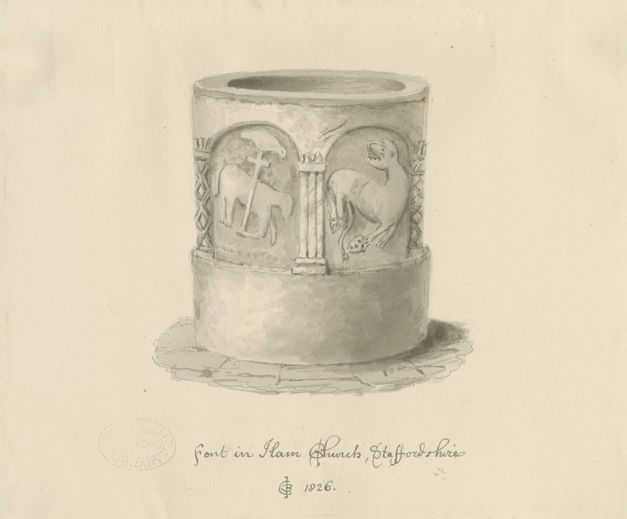 Betűtípus a Ham Churchben, 1826 alkotó: John Chessell Buckler