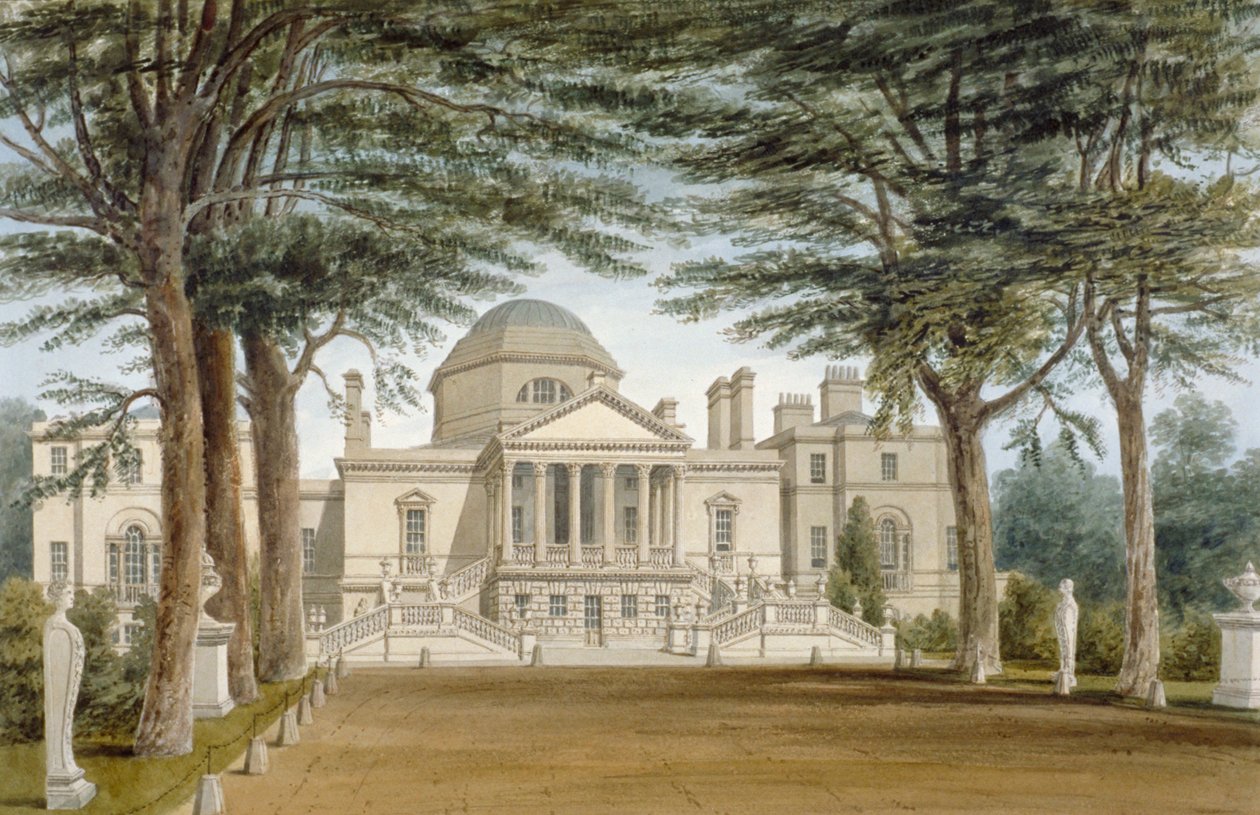 Chiswick House elölnézete, Chiswick, Hounslow, London, 1822 alkotó: John Chessell Buckler