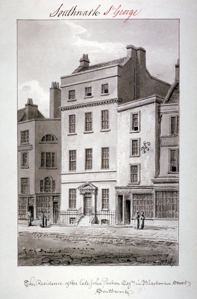 Ház a Blackman Streeten, Southwark, London, 1827. alkotó: John Chessell Buckler