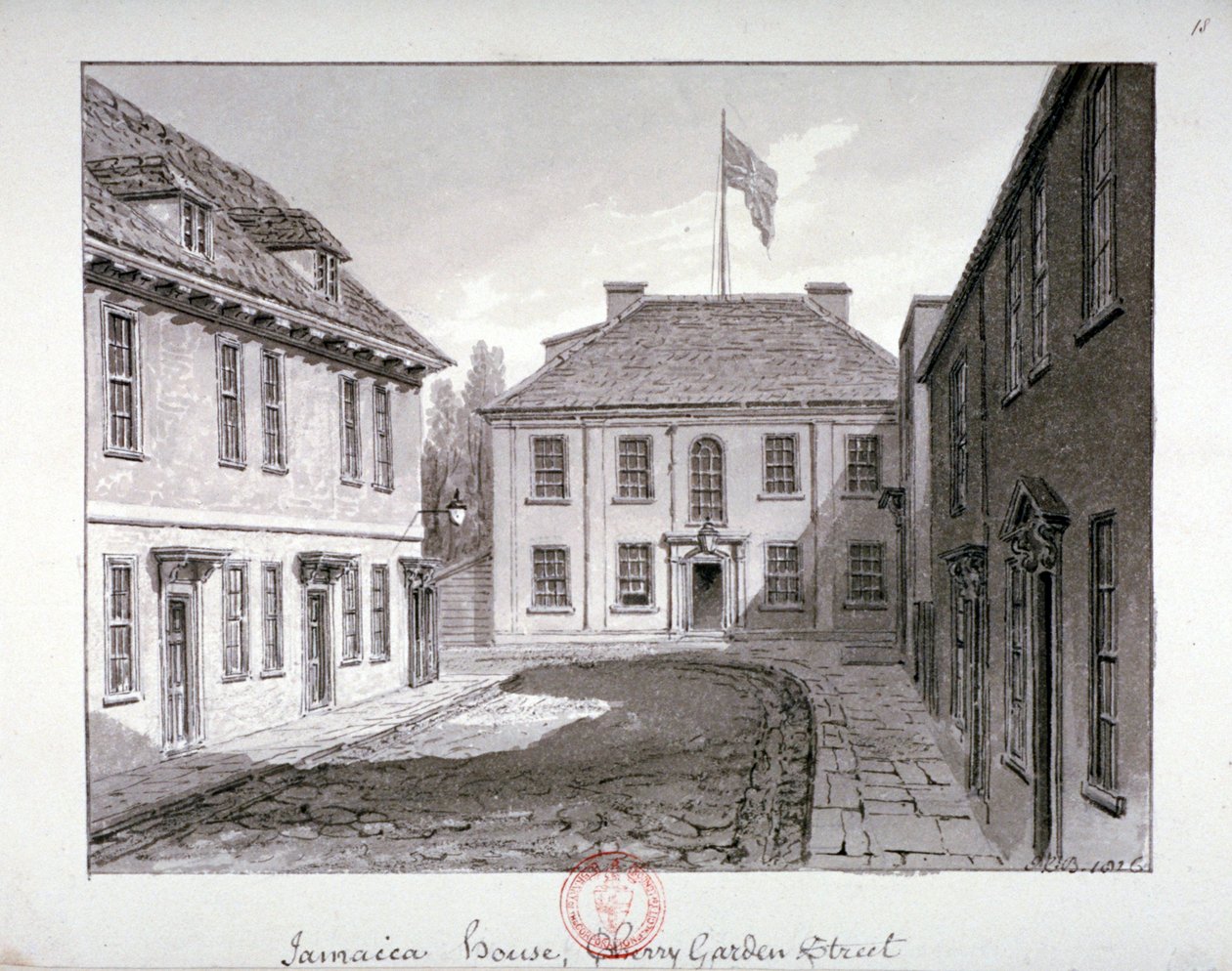 Jamaica House, Cherry Garden Street, Bermondsey, London, 1826 alkotó: John Chessell Buckler