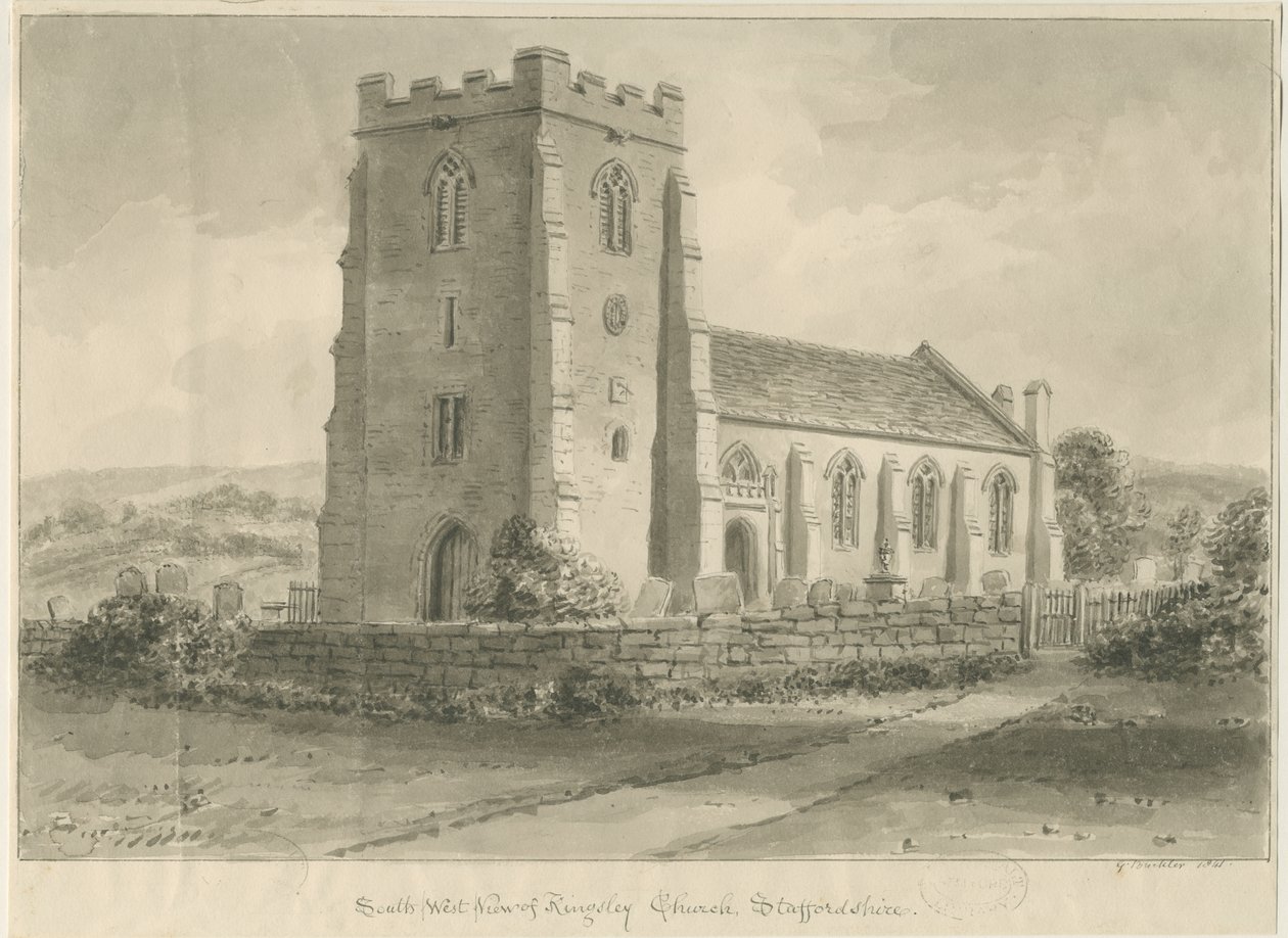 Kingsley templom: szépia rajz, 1841 alkotó: John Chessell Buckler
