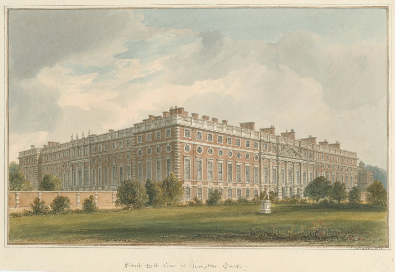 Middlesex – Hampton Court, 1826 alkotó: John Chessell Buckler