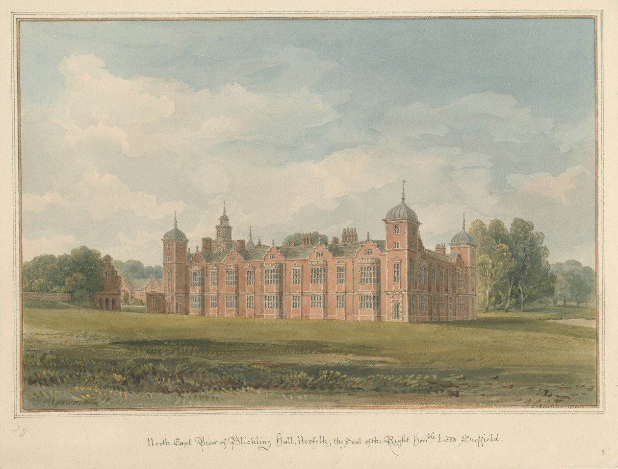 Norfolk – Blickling Hall, 1820 alkotó: John Chessell Buckler