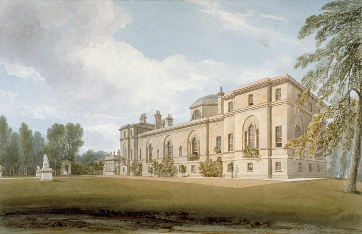 A Chiswick House északnyugati nézete, Chiswick, Hounslow, London, 1822 alkotó: John Chessell Buckler