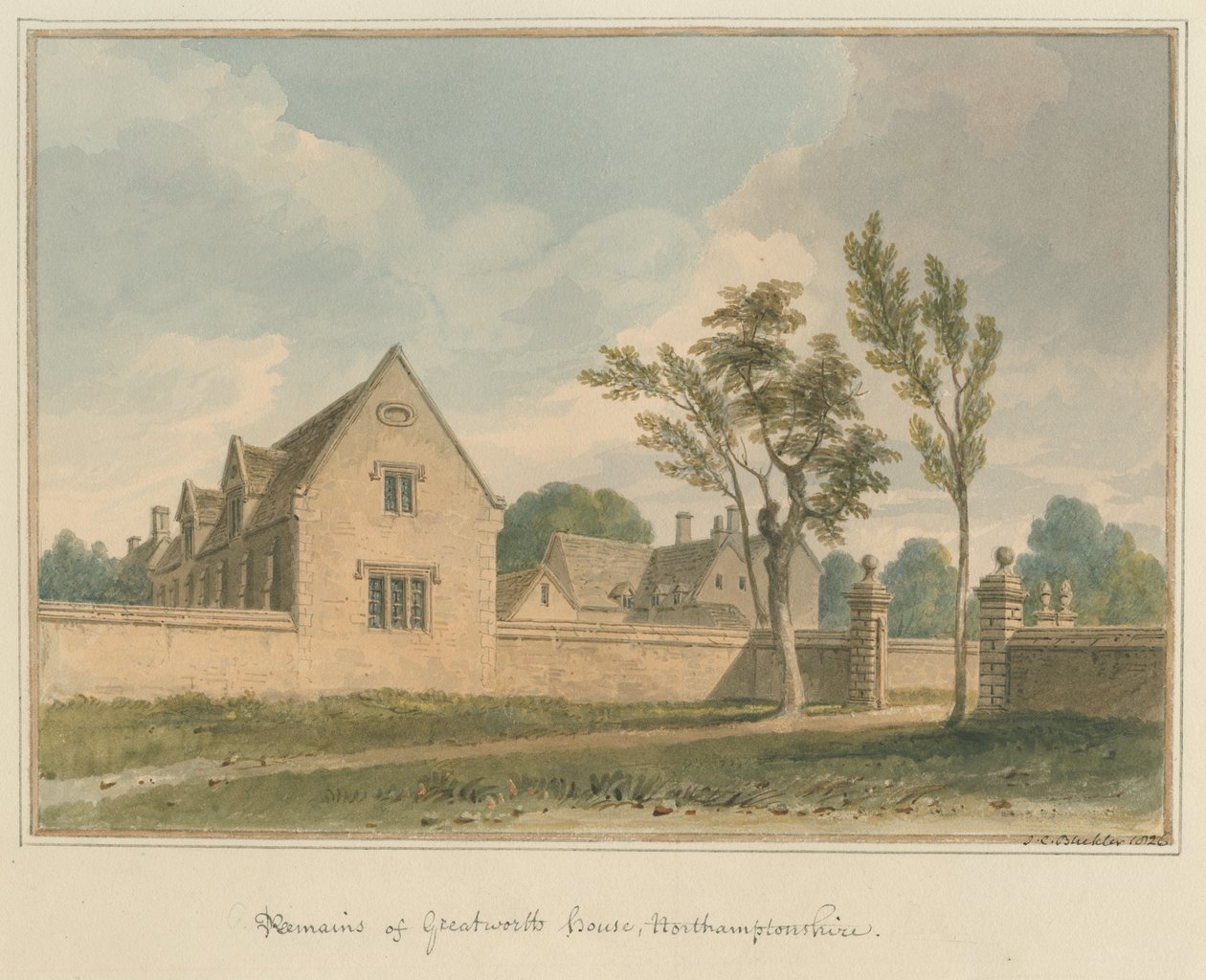 Northamptonshire - Greatworth House, 1826 alkotó: John Chessell Buckler