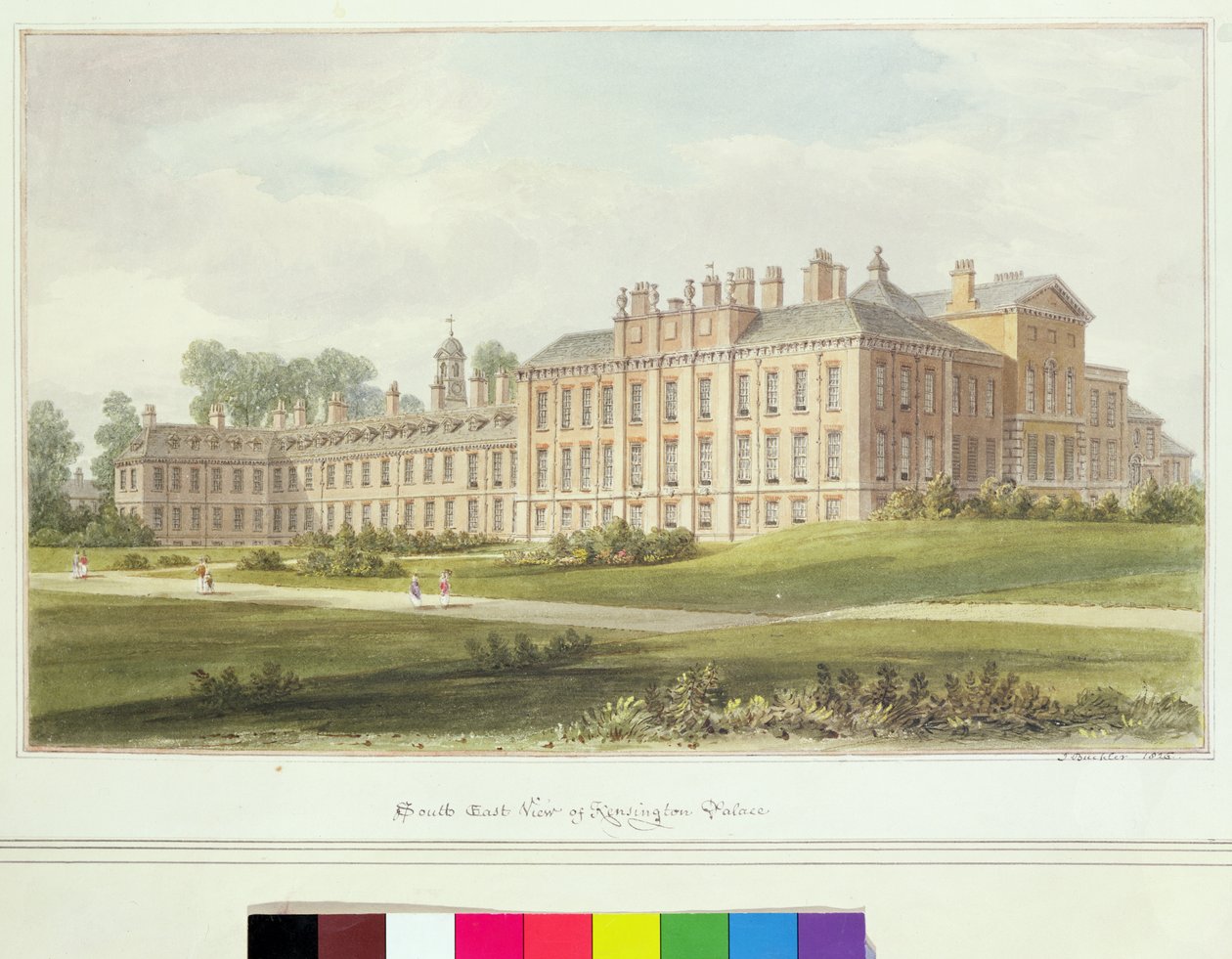 A Kensington-palota délkeleti képe, 1826 alkotó: John Chessell Buckler
