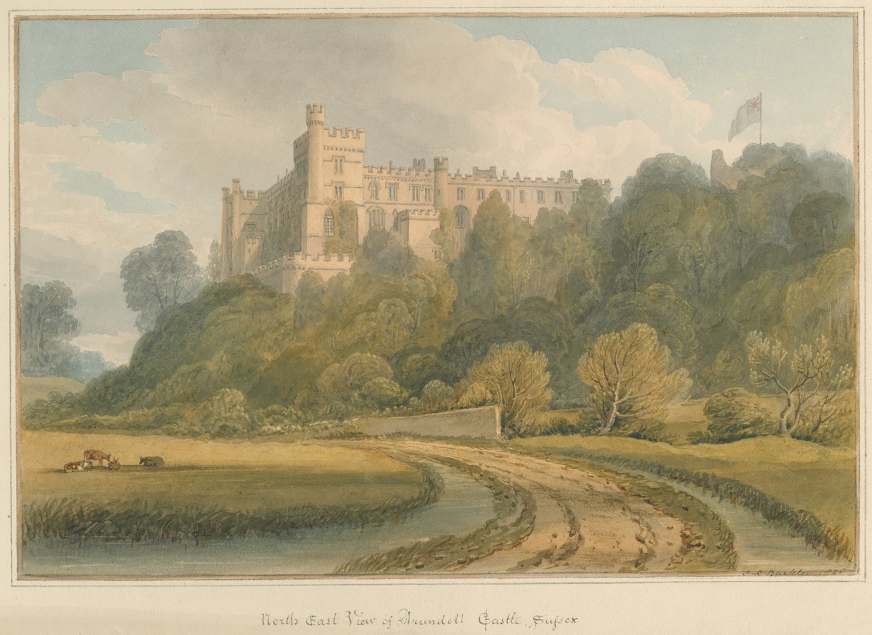 Sussex – Arundel kastély, 1825 alkotó: John Chessell Buckler