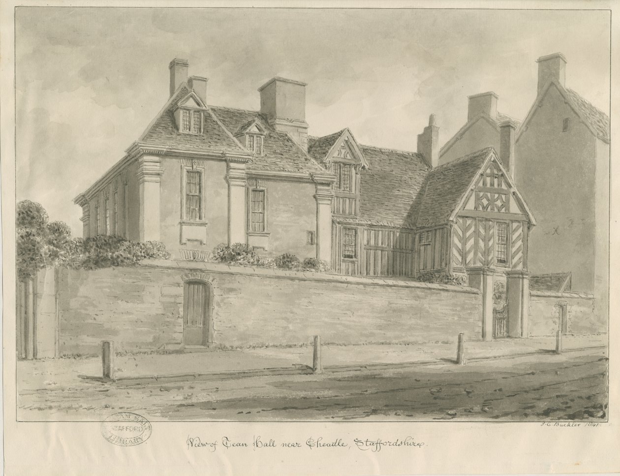 Tean Hall: szépia rajz alkotó: John Chessell Buckler
