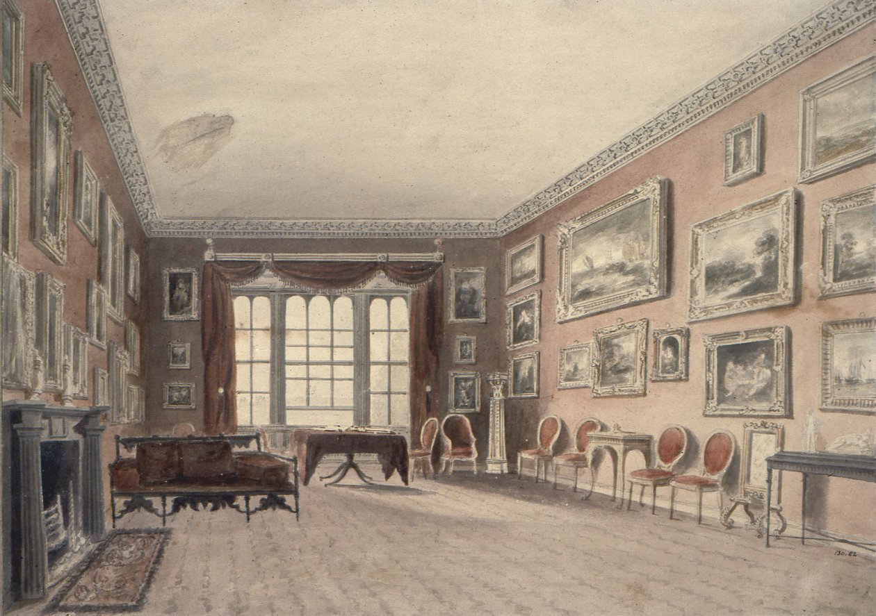 A galéria Browsholme-ban, Clitheroe közelében, Yorkshire-ben alkotó: John Chessell Buckler