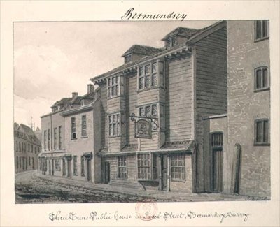 The Three Tuns Public House a Jacob Street-en, Bermondsey-ben alkotó: John Chessell Buckler