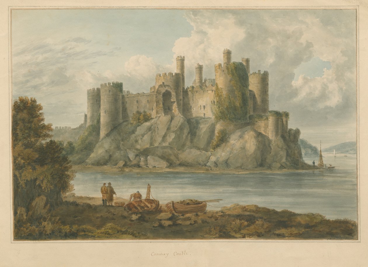 Wales – Carnarvonshire – Conway kastély, 1810 alkotó: John Chessell Buckler