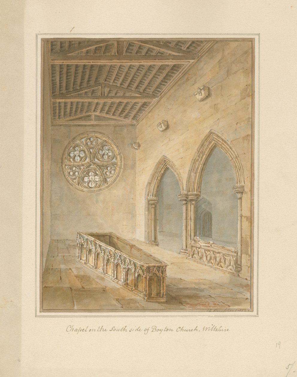 Wiltshire – Boyton templom – kápolna, 1812 alkotó: John Chessell Buckler