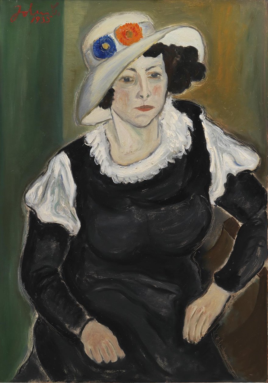 Kalapot viselő hölgy. A művész felesége, Dagny Marie Christensen alkotó: John Christensen