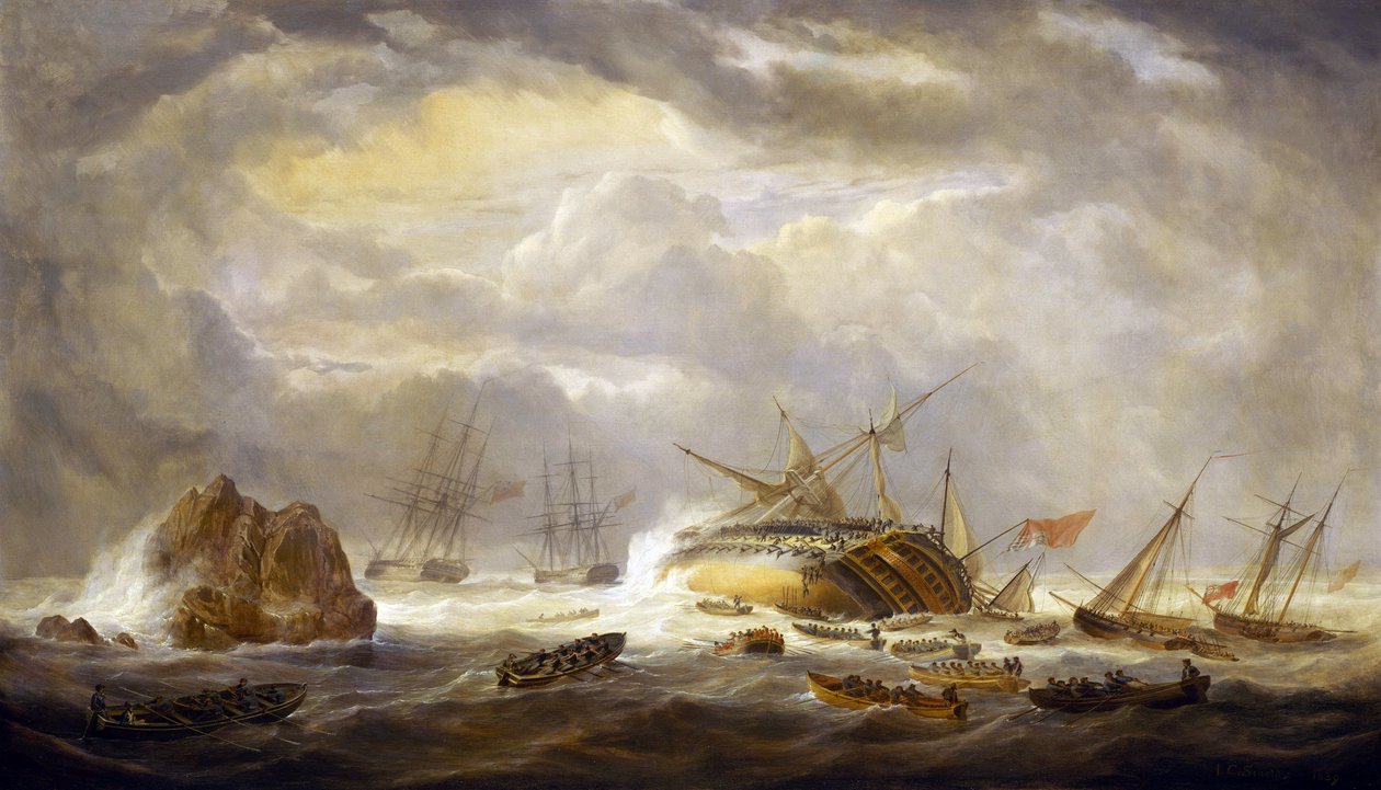 Napóleoni háborúk (1803-1815): a "Magnificent" elvesztése, március 25. alkotó: John Christian Schetky