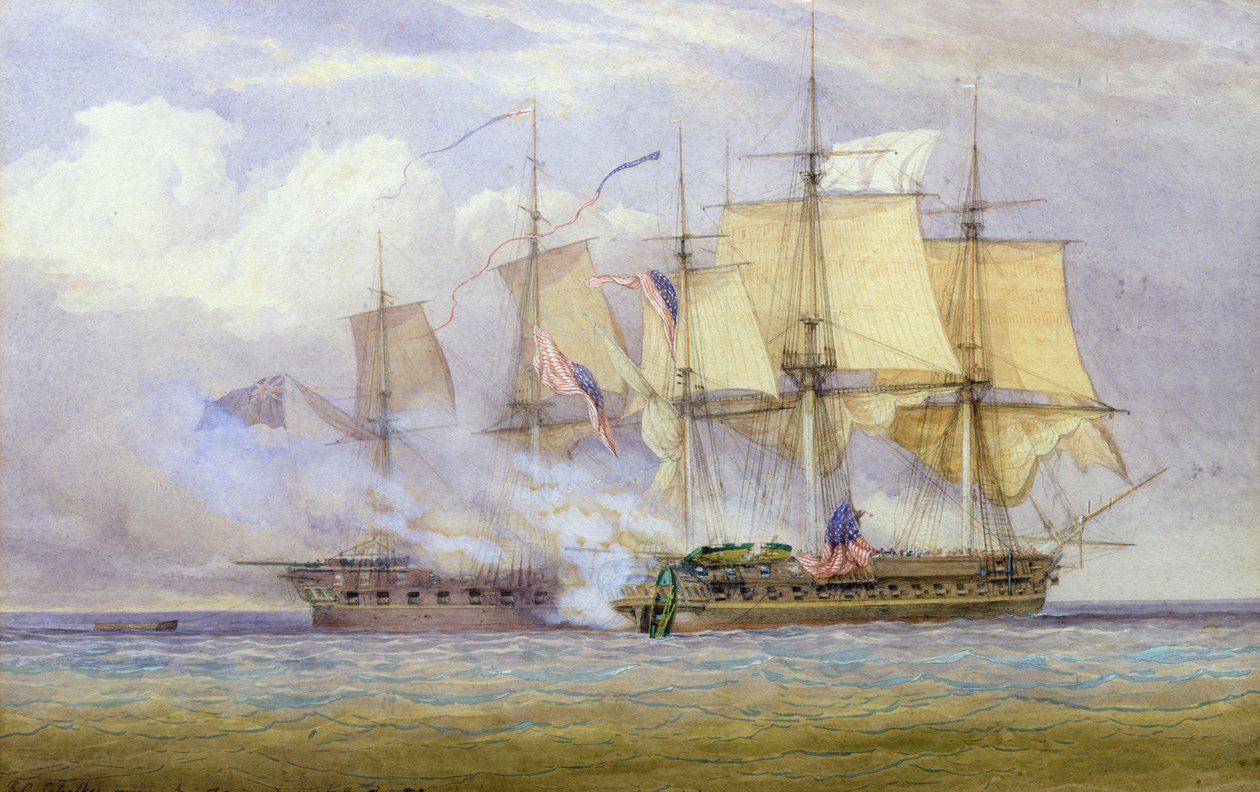 A győzelem pillanata a HMS „Shannon” és a „Chesapeake” amerikai hajó között 1813. június 1-jén, 1857. alkotó: John Christian Schetky