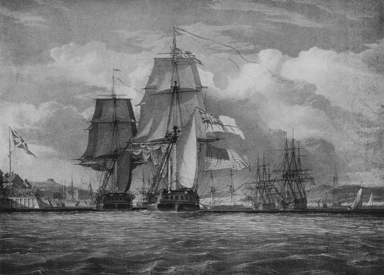 A Shannon és a Chesapeake, 1814 alkotó: John Christian Schetky