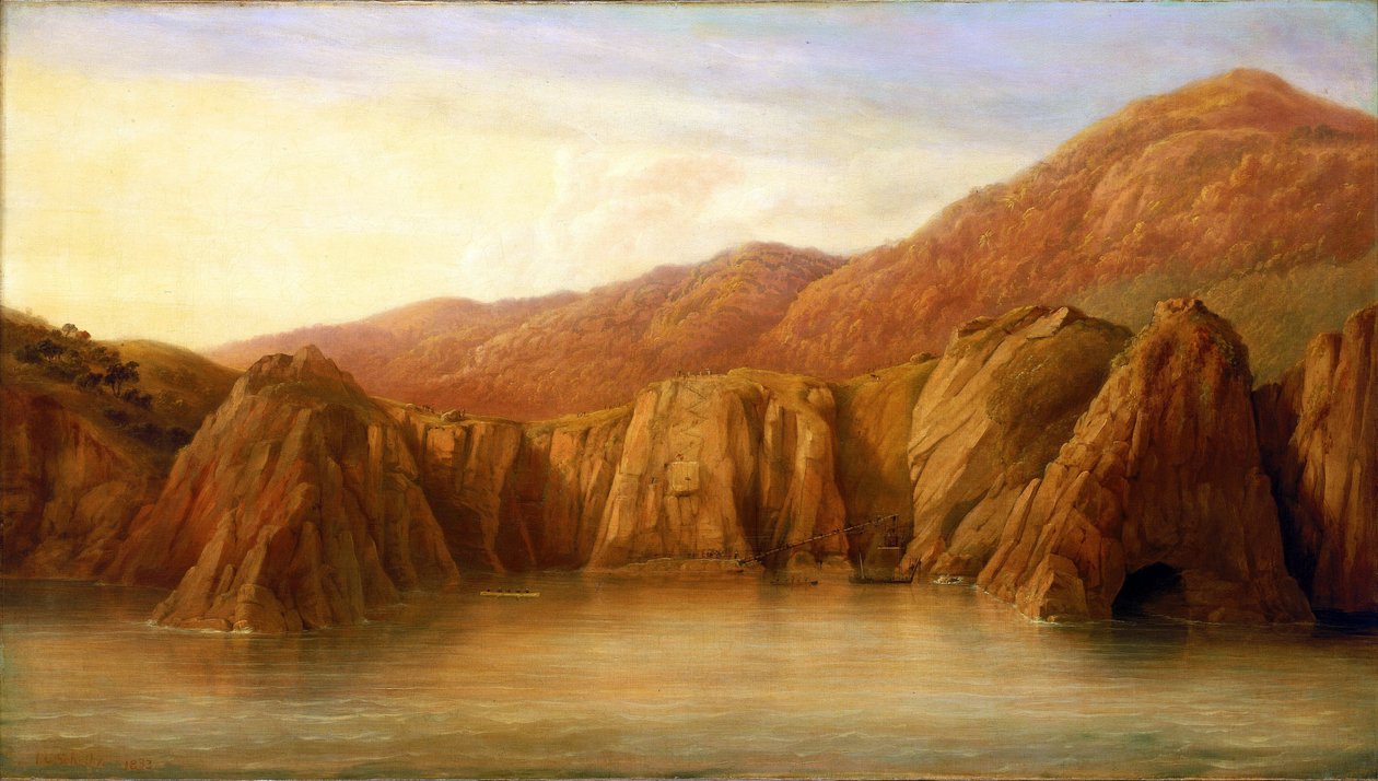 A HMS "Thetis" rakományának és kincseinek mentése a brazíliai Frio-foknál, miután a fregatt december 4-én elsüllyedt. alkotó: John Christian Schetky