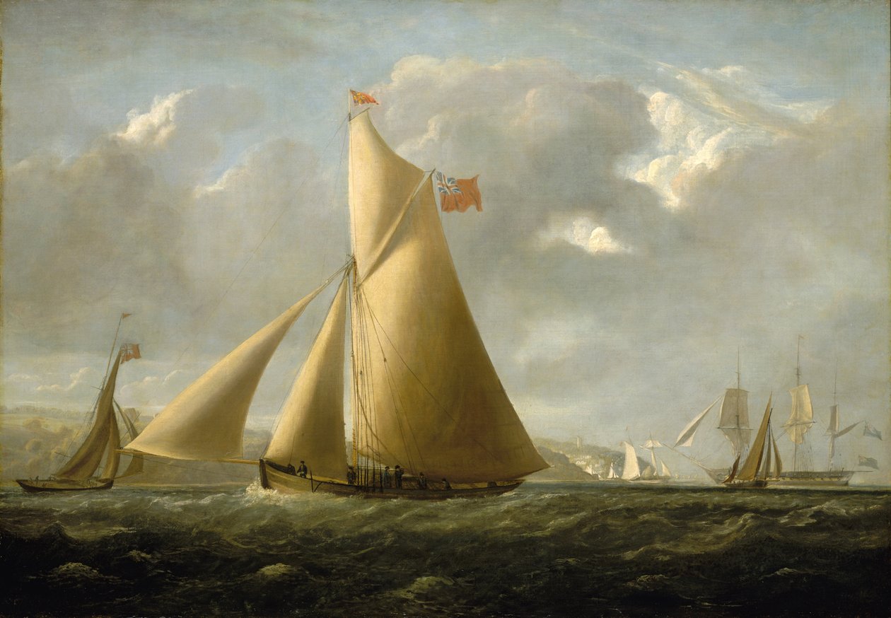 Az 1821-ben épített, gyorsasági versenyzésre szánt "Gazelle" vitorlás Cowes (Wight-sziget, Anglia) előtt. Olaj, vászon, 1825 körül, John Christian Schetky (1778-1874) alkotása. alkotó: John Christian Schetky