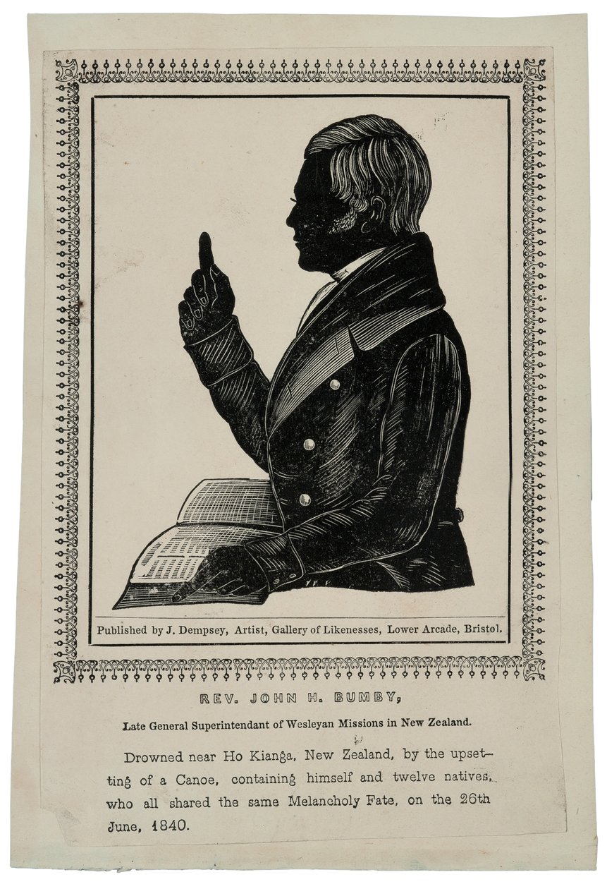 John H. Bumby tiszteletes, 1840 körül (fametszet) alkotó: John Church Dempsey