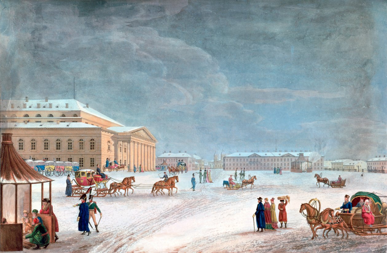 "Szentpétervári tér és a nagyszínház", 1817 alkotó: John Clark