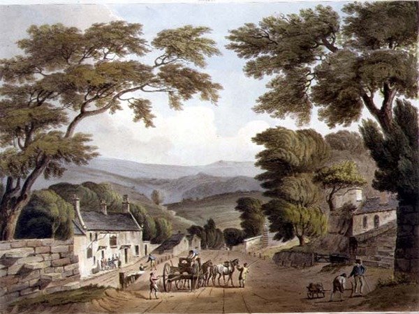 The Crown, a "Bath Illustrated by a Series of Views"-ből, John Hill (1770-1850) kocsma metszetében. írta William Miller alkotó: John Claude (after) Nattes