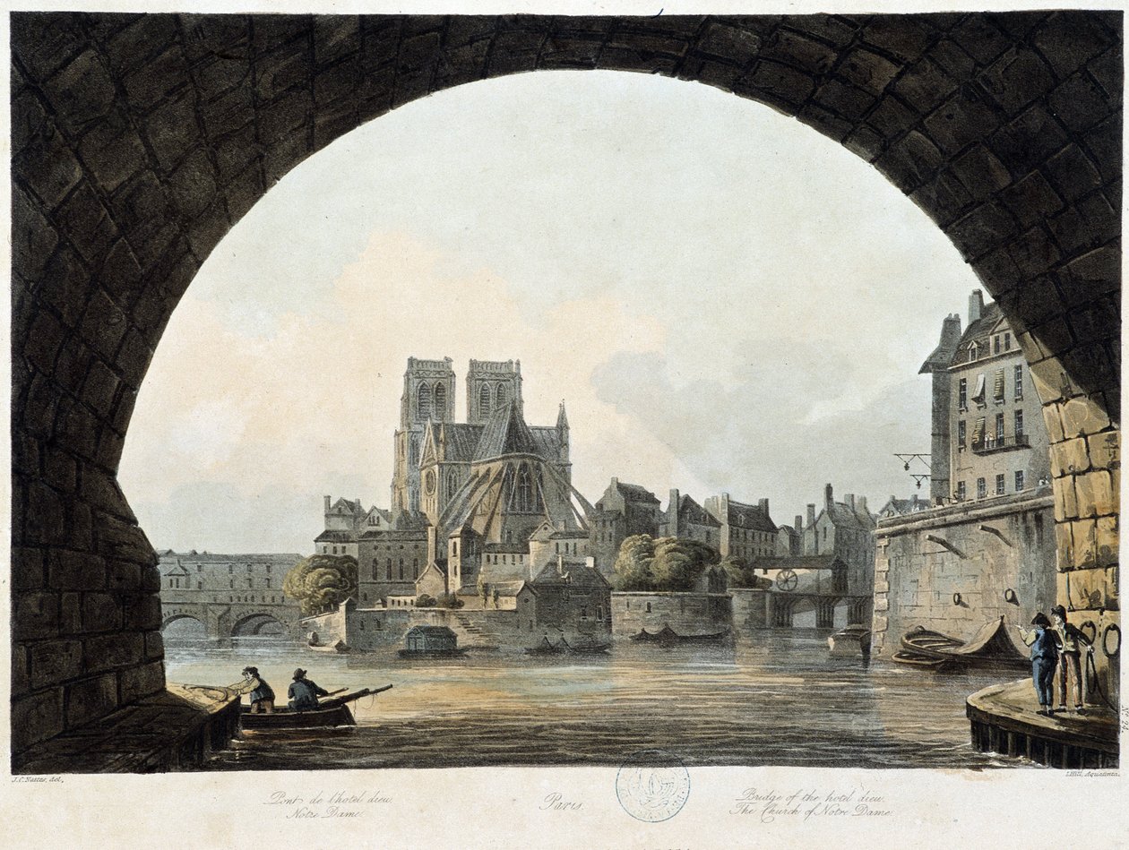 Párizs: Notre Dame – in „”Paris vu par J.C. Mats”, szerk. Miller, London alkotó: John Claude Nattes