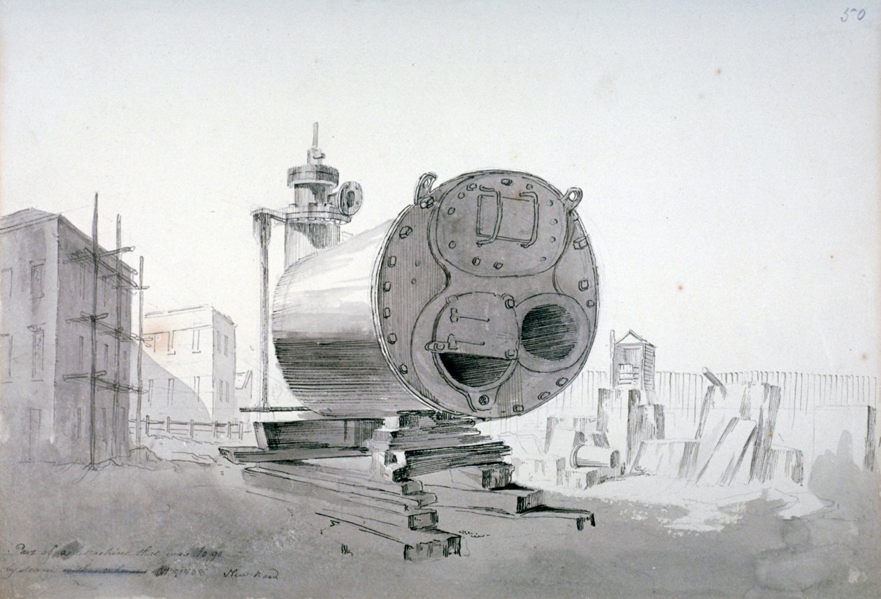 Gőzgép, New Road, Islington, London, 1808 alkotó: John Claude Nattes