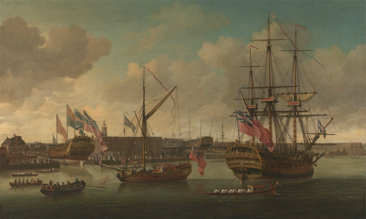 Indulás Deptfordban alkotó: John Cleveley the elder