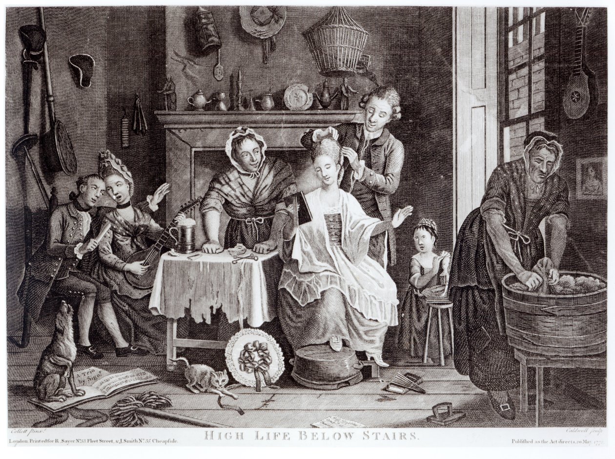 High Life Below Stairs, metszett Caldwell, kocsma. 1772-ben alkotó: John Collet