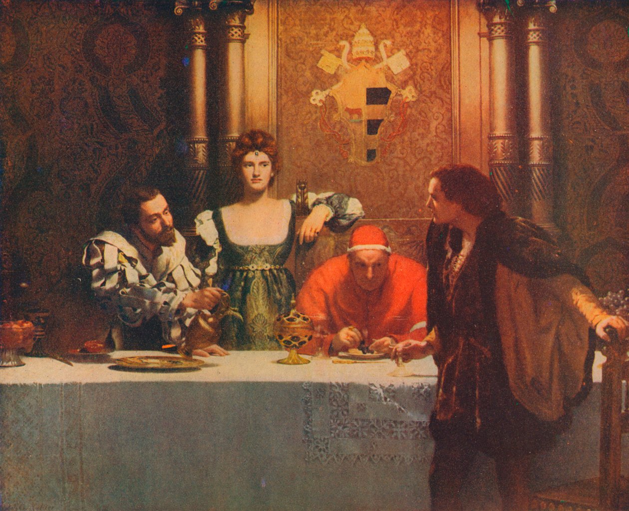 Egy pohár bor Caesar Borgiával, 1893, 1914 alkotó: John Collier