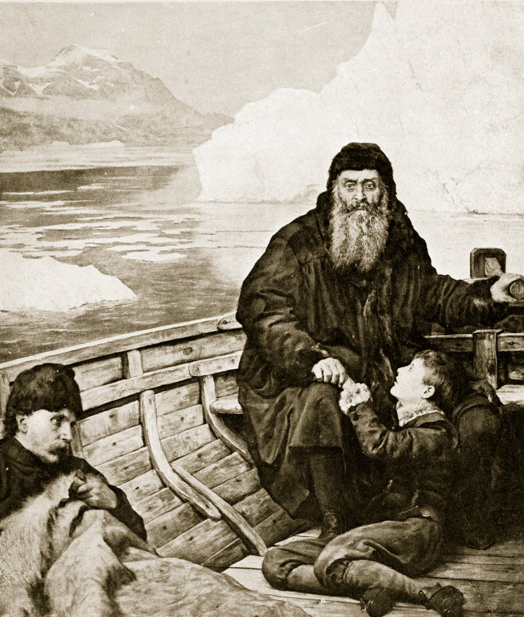 Henry Hudson utolsó útja, illusztráció a „Hutchinson