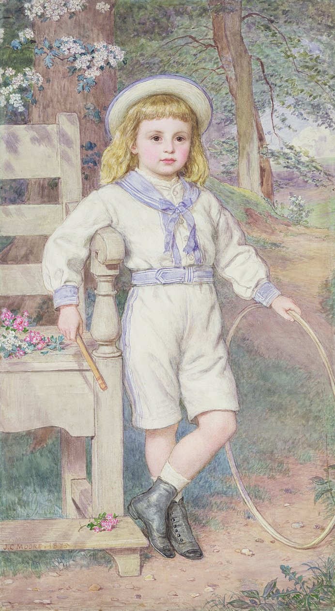 Fiú egy karikával alkotó: John Collingham Moore