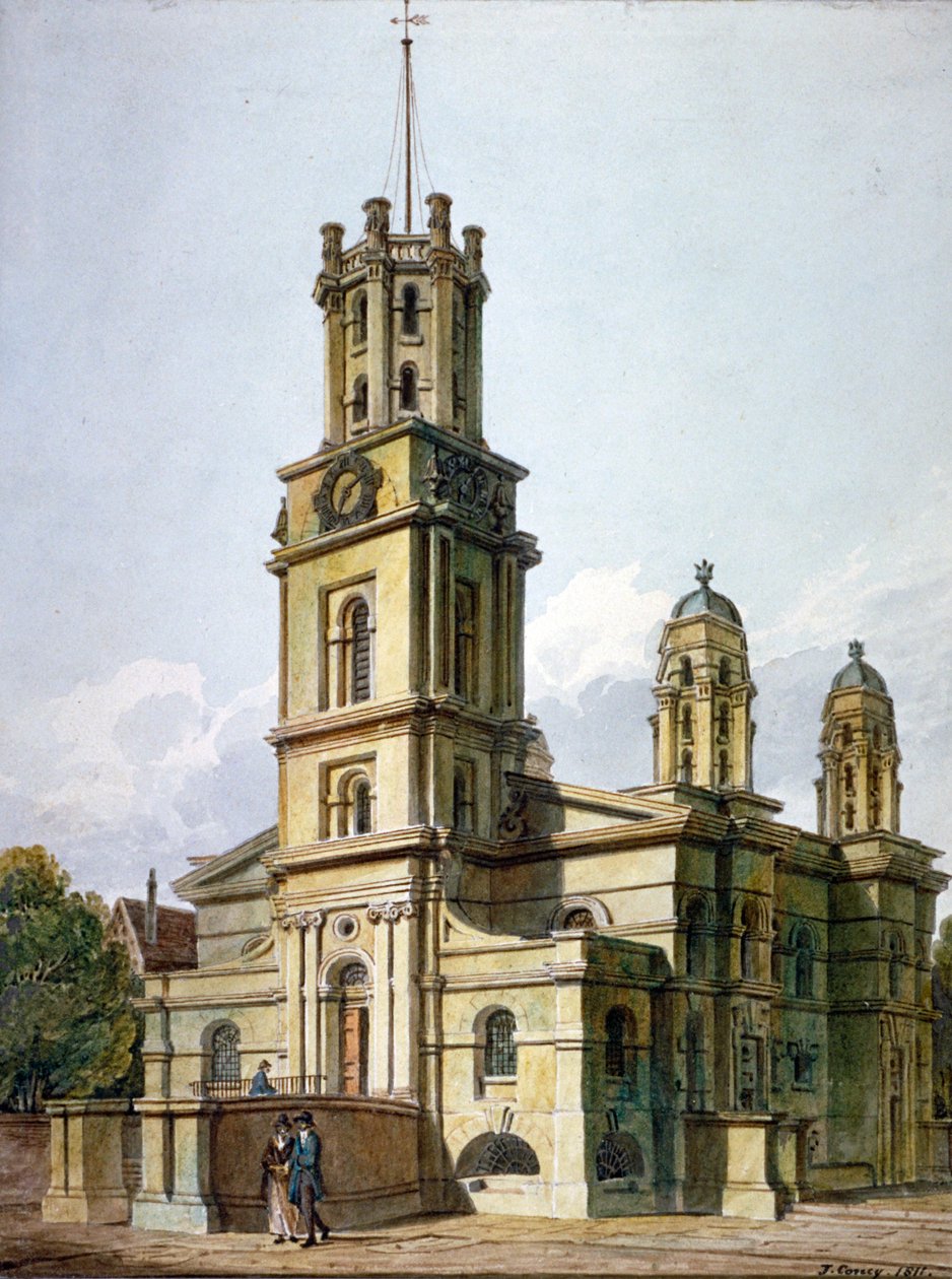 A keleti Szent György-templom, Stepney, London, 1811 alkotó: John Coney