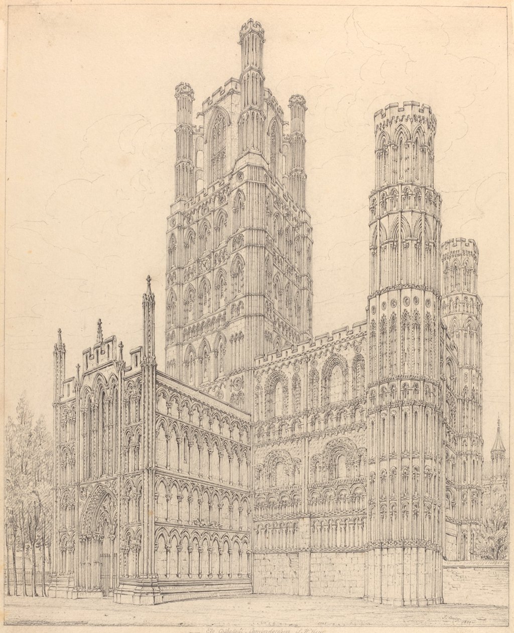 Ely katedrális, Cambridgeshire, S.W. Kilátás alkotó: John Coney