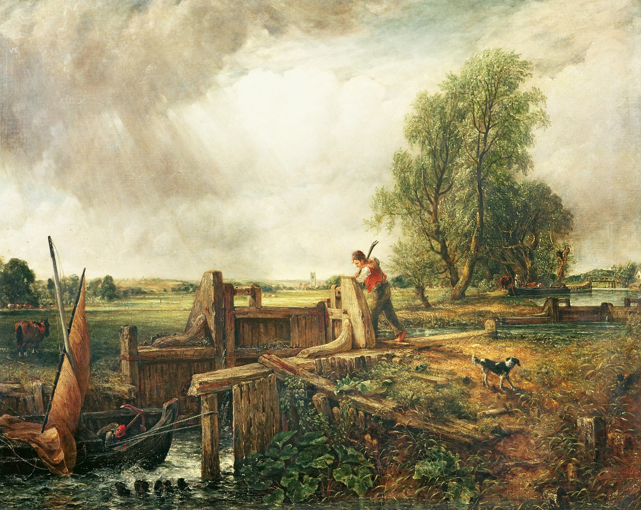 Zsilipen áthaladó csónak alkotó: John Constable