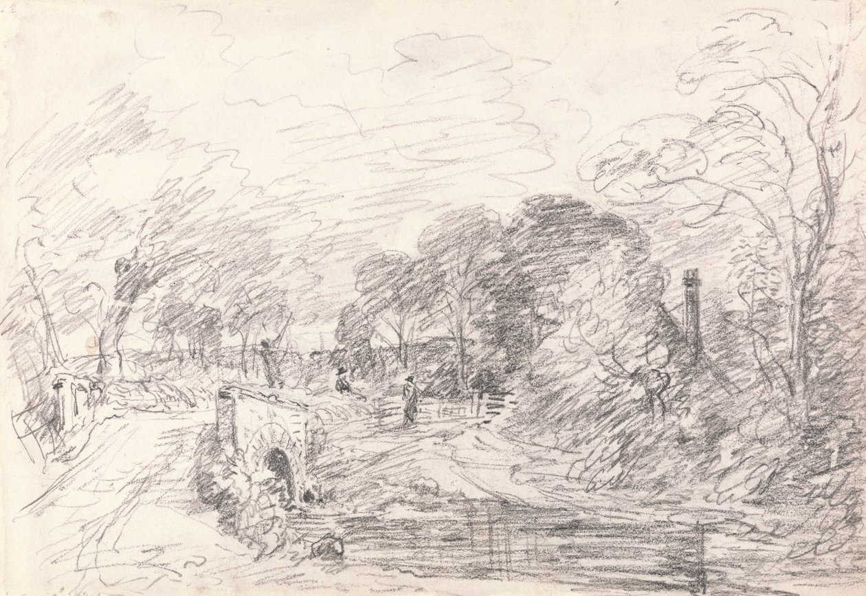 Egy híd a Salisbury Court közelében, talán a Milford Bridge alkotó: John Constable