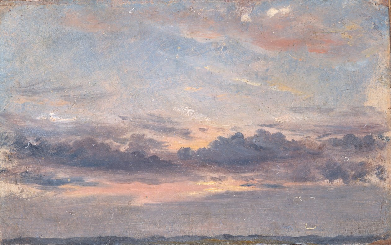 Egy felhő tanulmány, naplemente alkotó: John Constable