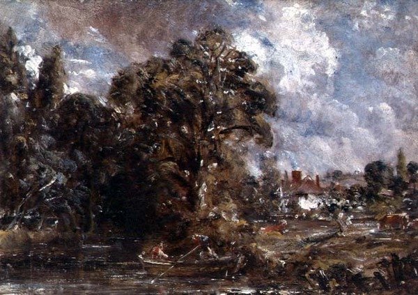 Egy parasztház a vízpart közelében alkotó: John Constable