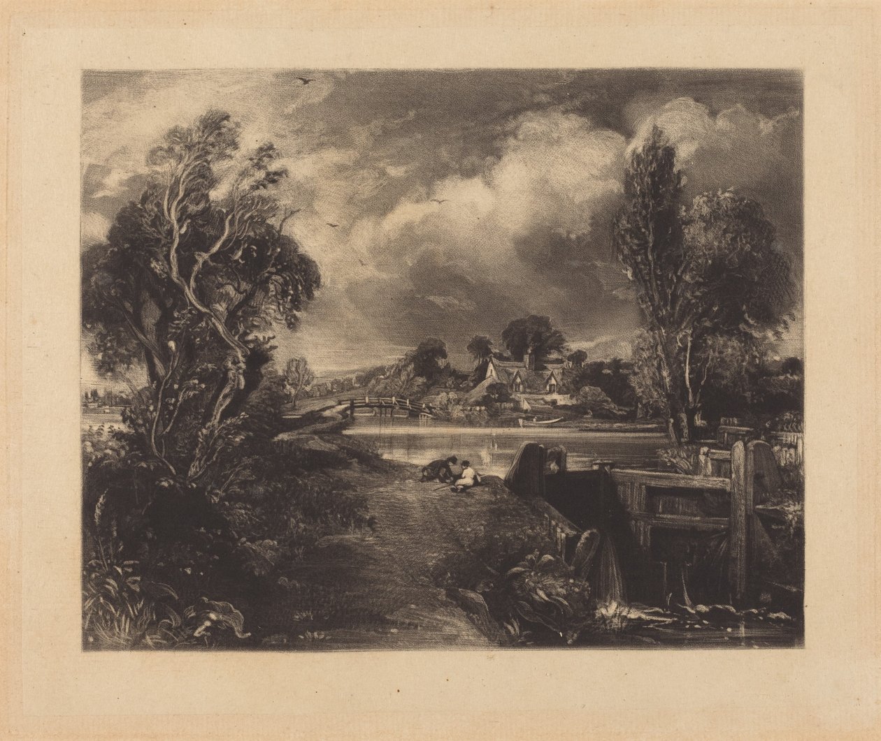 Zsilip a Stour folyón alkotó: John Constable