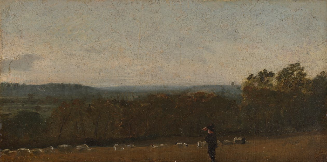 Egy pásztor egy tájban, aki átnéz Dedham Vale-en Langham felé alkotó: John Constable