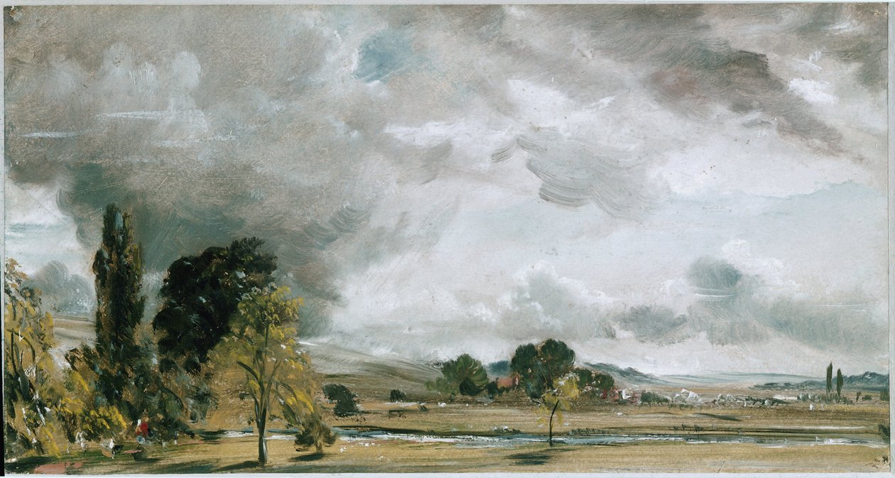 Kilátás Salisburyben, a Fisher Archdeacon House könyvtárából (olaj, vászon alkotó: John Constable